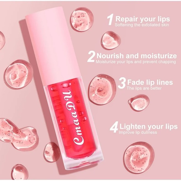 CmaaDU Clear Color Change Moisturizer Lip Gloss 06 Cherry Red NEW IN BOX - Picture 3 of 5
